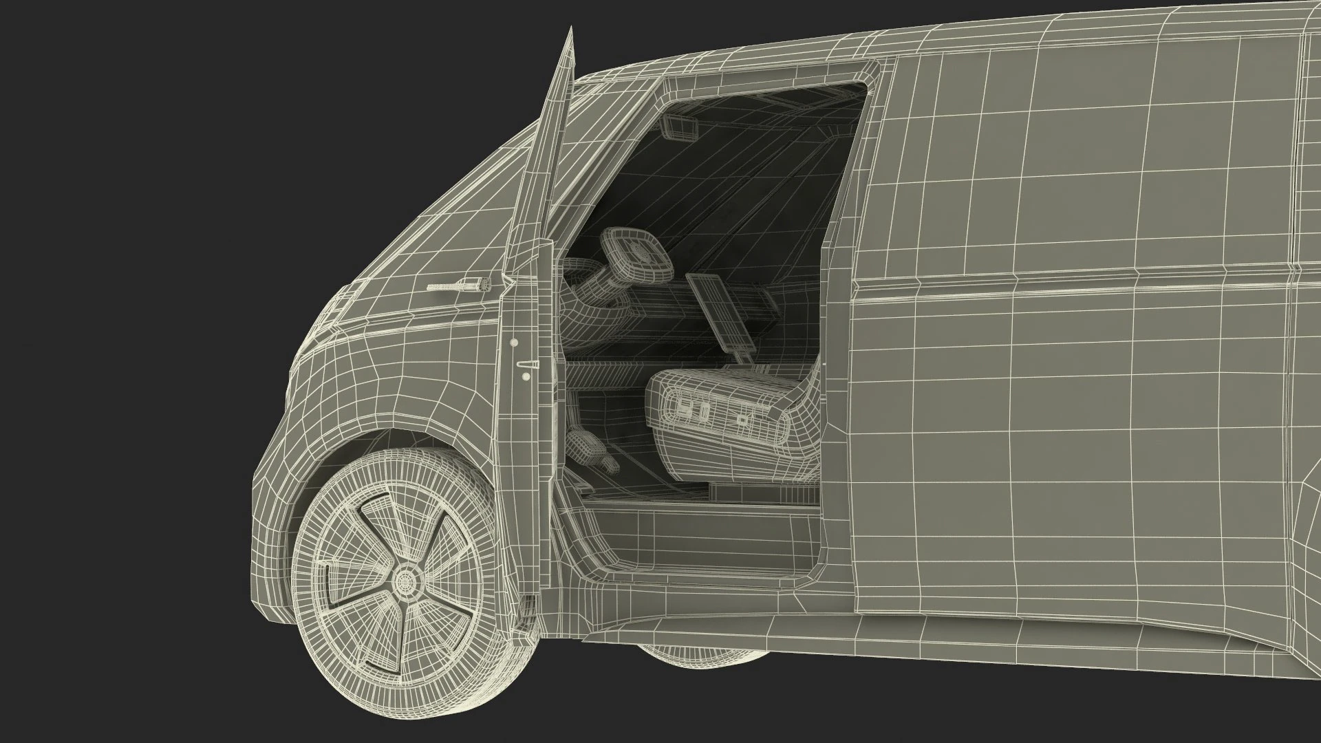 car-model-3d-wire-framing-sub-division-method-focus