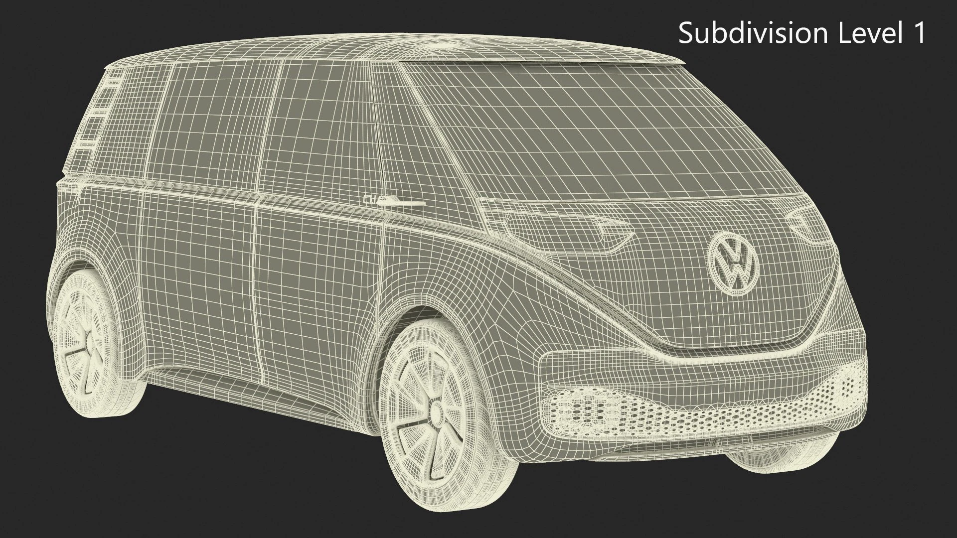 car model 3d wire framing sub division method